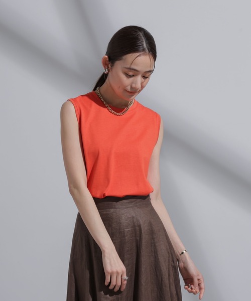 NANO universe(ナノユニバース)の「Anti Soaked(R) 汗染み防止 カラフルノースリTシャツ(Tシャツ/カットソー・レディース・ブルー/ライトピンク/ライム/レッド系その他3/ラベンダー・S/M)」の21枚目の写真