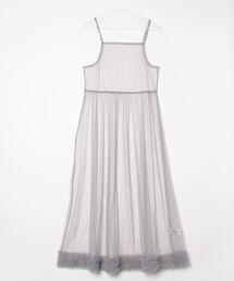 裾フリル チュールレイヤードキャミワンピース