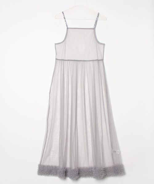 Per sist ence(パーシエンス)の「裾フリル チュールレイヤードキャミワンピース(ワンピース・レディース・ブラック/グレー/オフホワイト・FREE)」の1枚目の写真