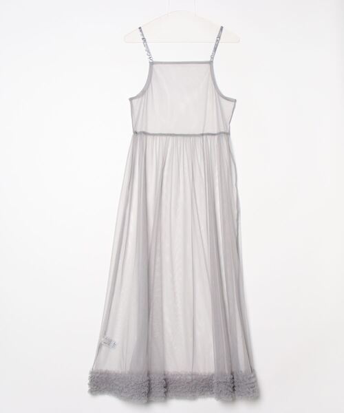 Per sist ence(パーシエンス)の「裾フリル チュールレイヤードキャミワンピース(ワンピース・レディース・ブラック/グレー/オフホワイト・FREE)」の4枚目の写真