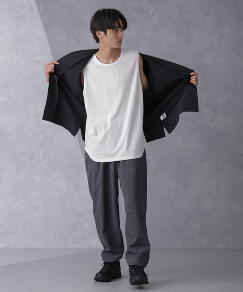 NANO universe（ナノユニバース）の「オーガニックコットンラウンドタンクトップ（タンクトップ・メンズ・ブラック/ホワイト・S/M/L/XL）」の7枚目の写真