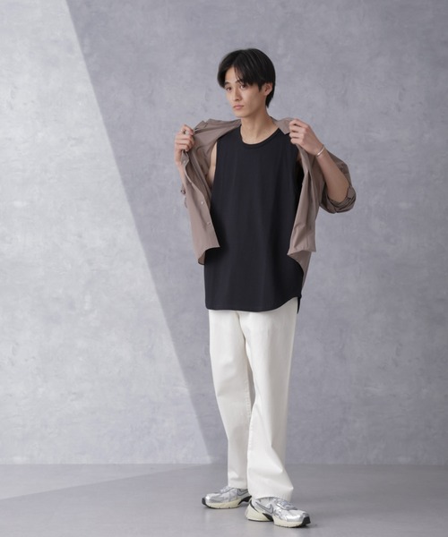 NANO universe（ナノユニバース）の「オーガニックコットンラウンドタンクトップ（タンクトップ・メンズ・ブラック/ホワイト・S/M/L/XL）」の13枚目の写真