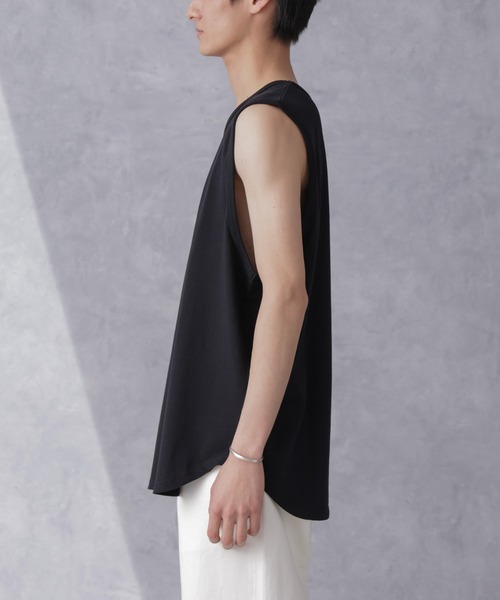 NANO universe（ナノユニバース）の「オーガニックコットンラウンドタンクトップ（タンクトップ・メンズ・ブラック/ホワイト・S/M/L/XL）」の14枚目の写真