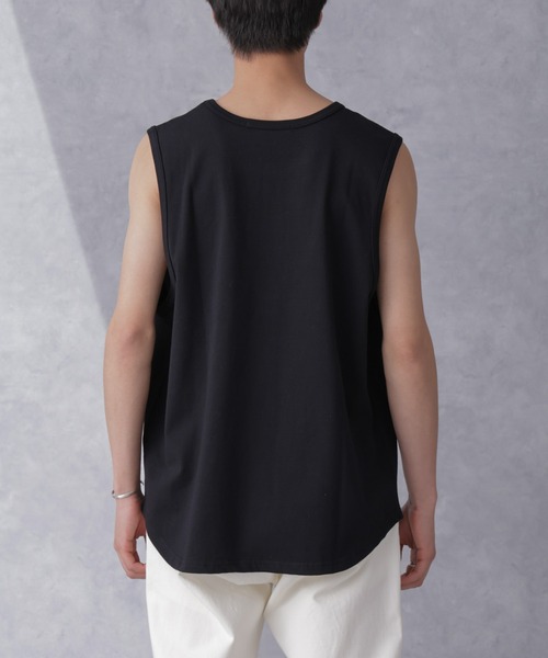 NANO universe（ナノユニバース）の「オーガニックコットンラウンドタンクトップ（タンクトップ・メンズ・ブラック/ホワイト・S/M/L/XL）」の15枚目の写真