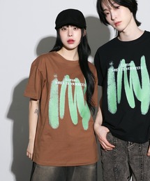 FOLLOWIN | [UNISEX]ストリートブラッシングペイントラウンドネックTシャツ(Tシャツ/カットソー)