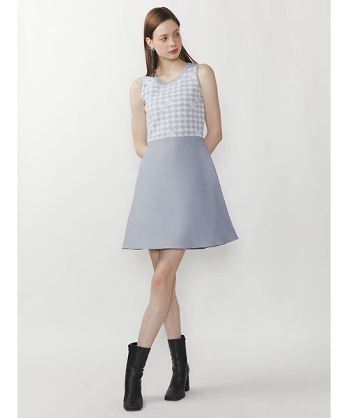 CALNAMUR（カルナムール）の「千鳥柄ニットワンピース（ワンピース・レディース・ベージュ/ブラック/ライトブルー・FREE）」の14枚目の写真