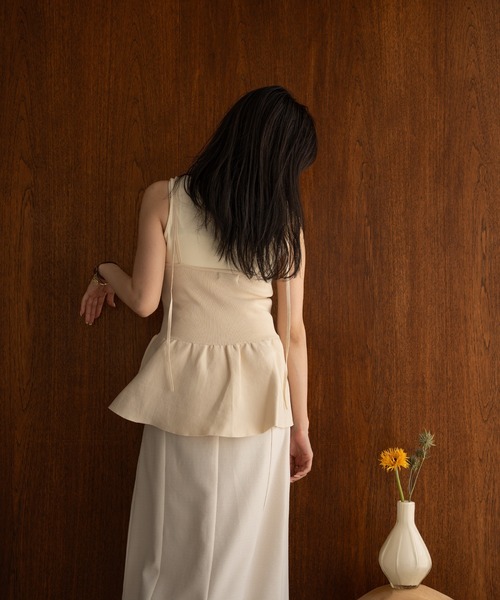 mideal(マイディール)の「cut tank layered knit cami / カットタンクレイヤードニットキャミ(その他トップス・レディース・アイボリー/ブルーグリーン・FREE)」の16枚目の写真