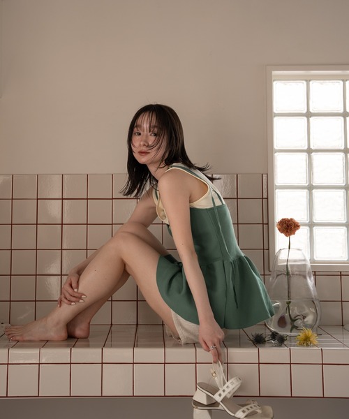 mideal(マイディール)の「cut tank layered knit cami / カットタンクレイヤードニットキャミ(その他トップス・レディース・アイボリー/ブルーグリーン・FREE)」の19枚目の写真