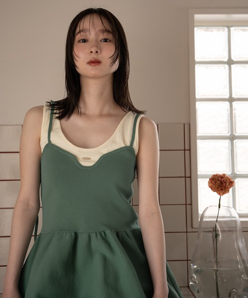 mideal(マイディール)の「cut tank layered knit cami / カットタンクレイヤードニットキャミ(その他トップス・レディース・アイボリー/ブルーグリーン・FREE)」の22枚目の写真