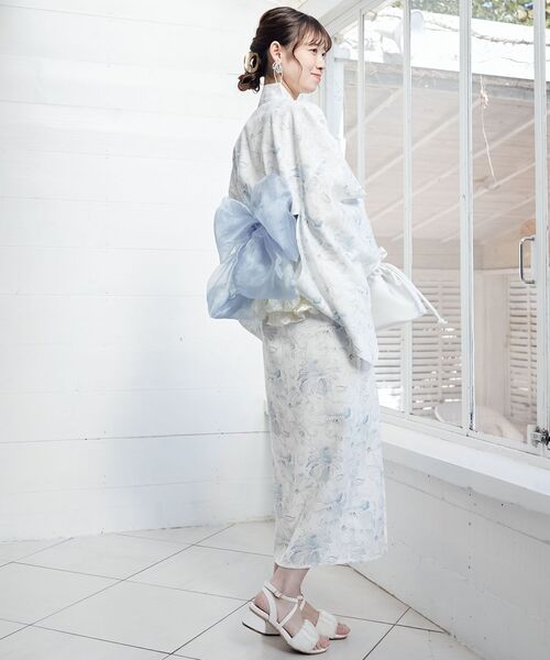 MAJESTIC LEGON（マジェスティックレゴン）の「ワンピでも着れる2WAY浴衣（浴衣・レディース・ホワイト系その他2/ブルー系その他2/ピンク系その他2・MEDIUM）」の8枚目の写真