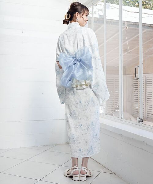 MAJESTIC LEGON（マジェスティックレゴン）の「ワンピでも着れる2WAY浴衣（浴衣・レディース・ホワイト系その他2/ブルー系その他2/ピンク系その他2・MEDIUM）」の9枚目の写真
