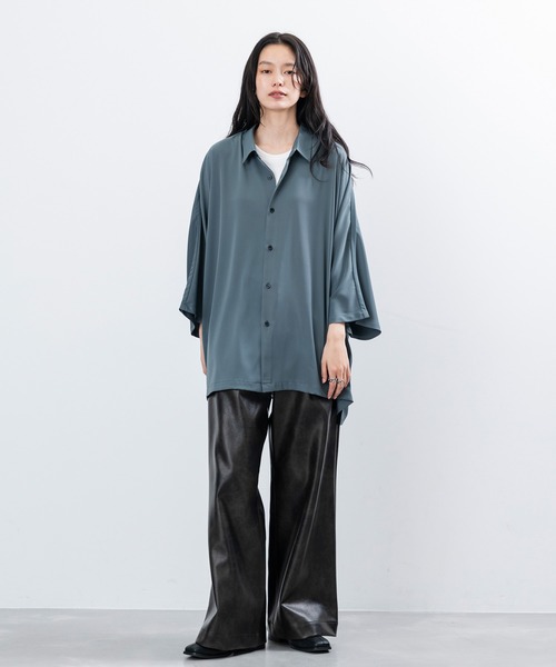 JUNRED（ジュンレッド）の「ヴィンテージレザーワイドフレアパンツ（その他パンツ・メンズ・ダークブラウン/ブラック・S/M/L）」の11枚目の写真