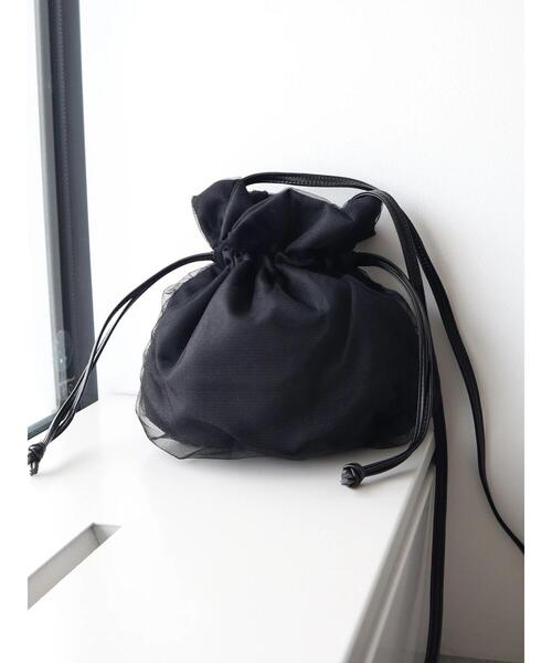 CRAFT STANDARD BOUTIQUE（クラフトスタンダードブティック）の「【WEB限定】シアー巾着ショルダーバッグ（ショルダーバッグ・レディース・オレンジ/ホワイト/ブラック・FREE）」の5枚目の写真