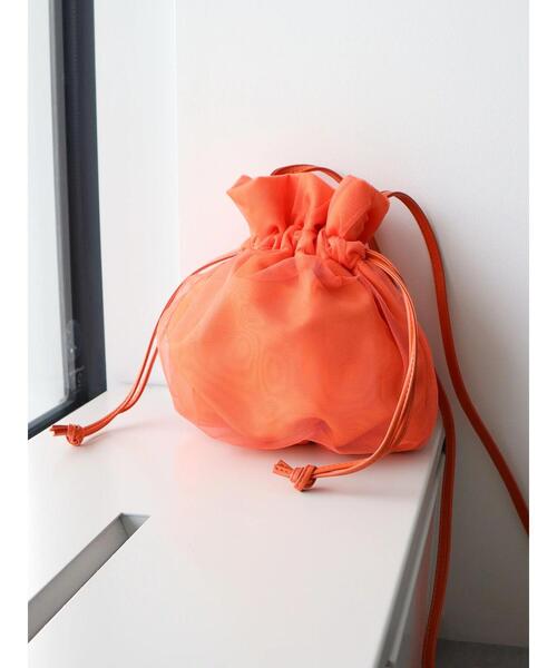 CRAFT STANDARD BOUTIQUE（クラフトスタンダードブティック）の「【WEB限定】シアー巾着ショルダーバッグ（ショルダーバッグ・レディース・オレンジ/ホワイト/ブラック・FREE）」の6枚目の写真