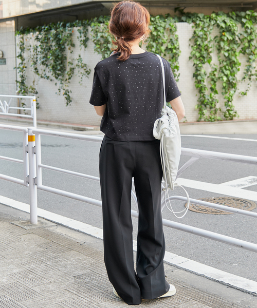 Spick & Span(スピックアンドスパン)の「ラインストーンTシャツ(Tシャツ/カットソー・レディース・ブラック/ホワイト・FREE)」の5枚目の写真