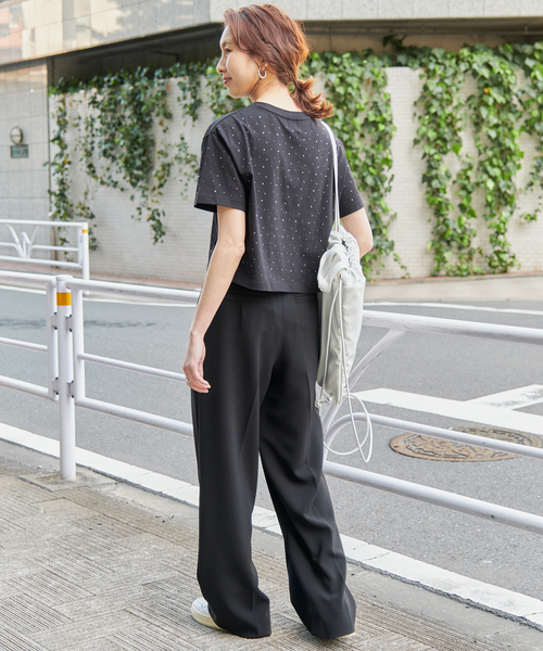 Spick & Span(スピックアンドスパン)の「ラインストーンTシャツ(Tシャツ/カットソー・レディース・ブラック/ホワイト・FREE)」の7枚目の写真