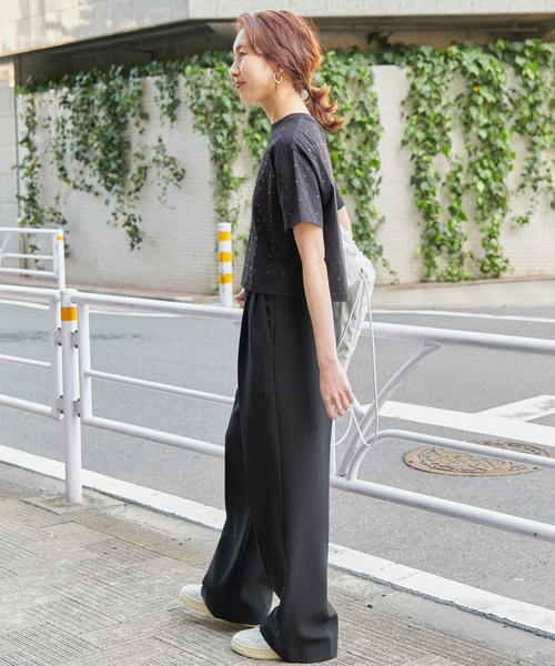 Spick & Span(スピックアンドスパン)の「ラインストーンTシャツ(Tシャツ/カットソー・レディース・ブラック/ホワイト・FREE)」の8枚目の写真