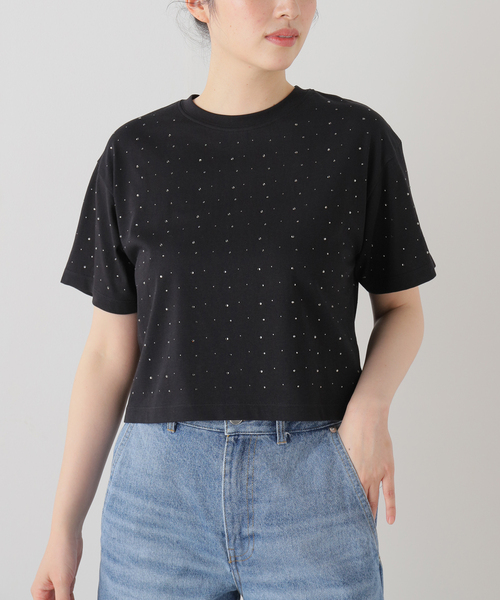 Spick & Span(スピックアンドスパン)の「ラインストーンTシャツ(Tシャツ/カットソー・レディース・ブラック/ホワイト・FREE)」の15枚目の写真