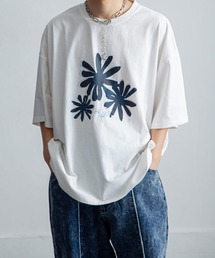 ピグメントプリント オーバーサイズ 半袖 Tシャツ / ヴィンテージ デザイン ピグメント 半袖 プリントTシャツ