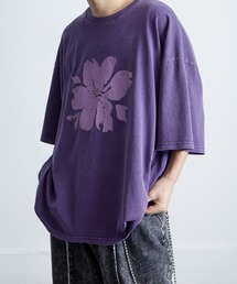 ピグメントプリント オーバーサイズ 半袖 Tシャツ / ヴィンテージ デザイン ピグメント 半袖 プリントTシャツ