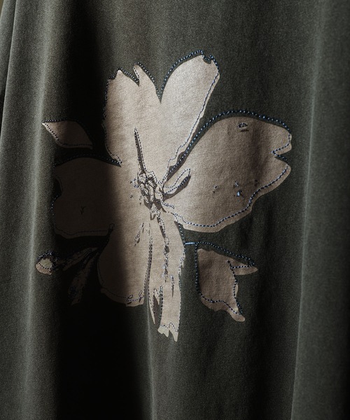 NILWAY(ニルウェイ)の「ピグメントプリント オーバーサイズ 半袖 Tシャツ / ヴィンテージ デザイン ピグメント 半袖 プリントTシャツ(Tシャツ/カットソー・メンズ・グリーン/グリーン系/チャコール/パープル/ホワイト系/オフホワイト/グレー系/パープル系・MEDIUM/LARGE)」の17枚目の写真