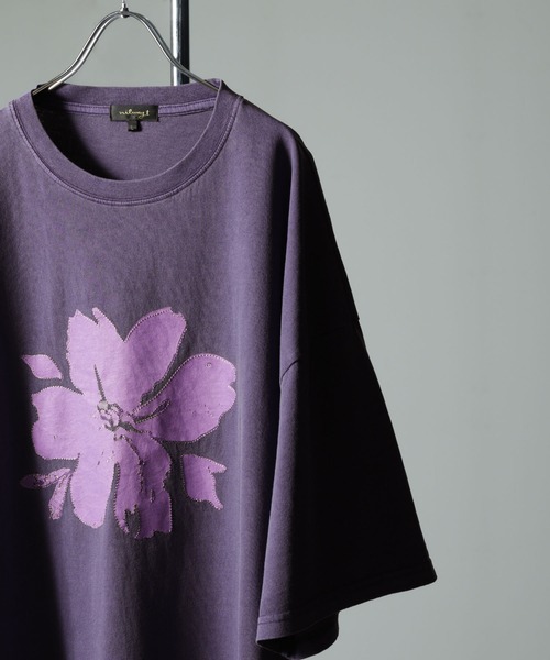 NILWAY(ニルウェイ)の「ピグメントプリント オーバーサイズ 半袖 Tシャツ / ヴィンテージ デザイン ピグメント 半袖 プリントTシャツ(Tシャツ/カットソー・メンズ・グリーン/グリーン系/チャコール/パープル/ホワイト系/オフホワイト/グレー系/パープル系・MEDIUM/LARGE)」の15枚目の写真