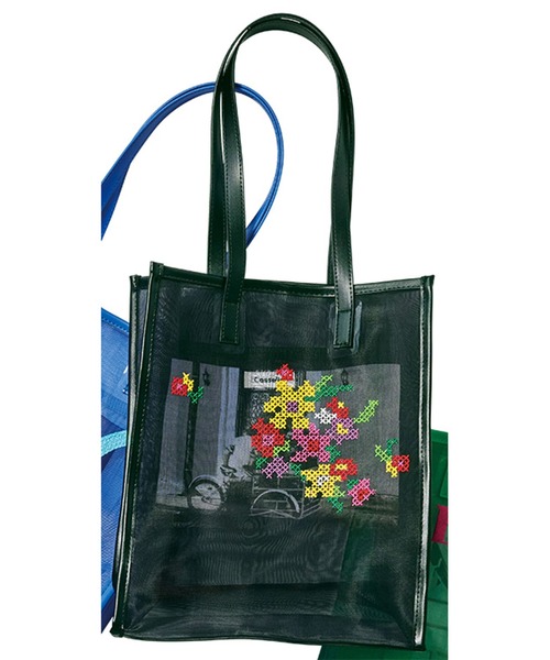 RANAN（ラナン）の「＜キャセリーニ＞チュールプリント刺しゅう（ハンドバッグ・レディース・ブラック/ブルー/グリーン・FREE）」の2枚目の写真