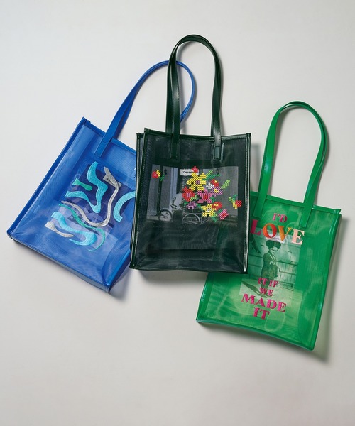 RANAN（ラナン）の「＜キャセリーニ＞チュールプリント刺しゅう（ハンドバッグ・レディース・ブラック/ブルー/グリーン・FREE）」の9枚目の写真