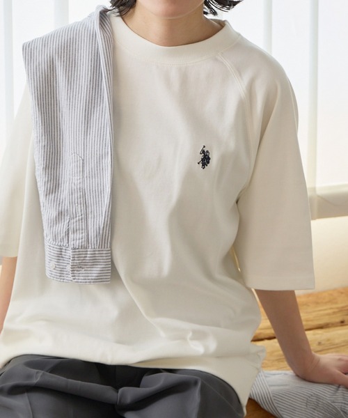 U.S. POLO ASSN.(ユーエスポロアッスン)の「U.S. POLO ASSN./ユーエスポロアッスン クルーショートスリーブ 半袖Tシャツ(Tシャツ/カットソー・メンズ・スミクロ/杢グレー/オフホワイト/ネイビー/ブラック・LL/M/L)」の1枚目の写真