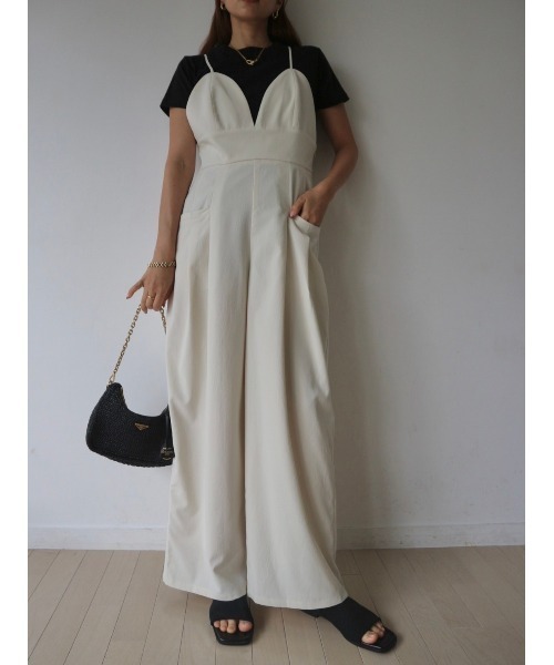 TRUNC（トランクエイティーエイト）の「Heart Cutting Overalls（サロペット/オーバーオール・レディース・グレー/ブラック/アイボリー・FREE）」の18枚目の写真