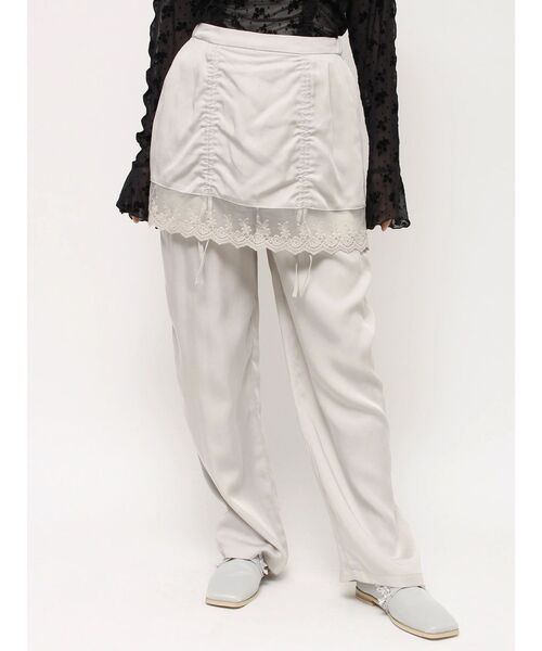 merry jenny(メリージェニー)の「サテンレイヤードパンツ(スラックス・レディース・アイボリー/ブラック/グレー・FREE)」の18枚目の写真
