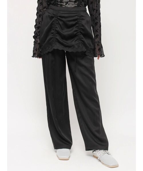 merry jenny(メリージェニー)の「サテンレイヤードパンツ(スラックス・レディース・アイボリー/ブラック/グレー・FREE)」の19枚目の写真