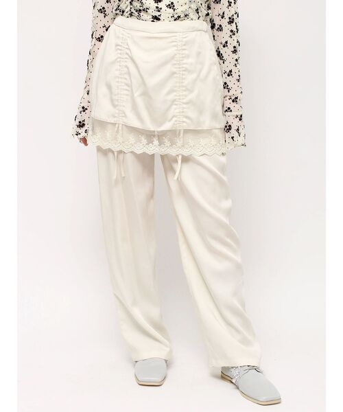 merry jenny(メリージェニー)の「サテンレイヤードパンツ(スラックス・レディース・アイボリー/ブラック/グレー・FREE)」の20枚目の写真