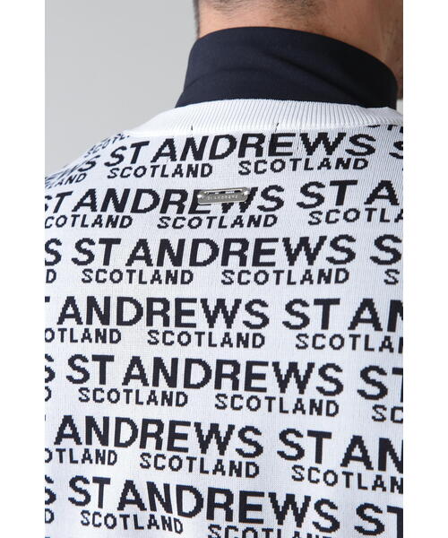 セール】18Gロゴ配色ダブルジャガード クルーネックニットプルオーバー