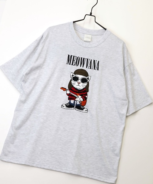 Burner（バーナー）の「【GROOVY STORE】サガラ刺繍オーバーサイズTシャツ　 UVカット＆COOL&DRY（Tシャツ/カットソー・メンズ・ホワイト/ライトグレー/スミクロ/モカ/ネイビー/ホワイト系その他2/ブラック/サックスブルー/ブラック系その他2/オフホワイト/ミント/ブラウン/グリーン/ライトブラック/ホワイト系その他3/ダークブルー/アイボリー/ブラック系その他/ライトグリーン系/レモンイエロー/ブラウン系その他2/ブラック系その他5/ブラック系その他3/ホワイト×グレー/ホワイト系その他4/ブラック系その他4/ラベンダー/グリーン系その他・M/L/LL）」の5枚目の写真
