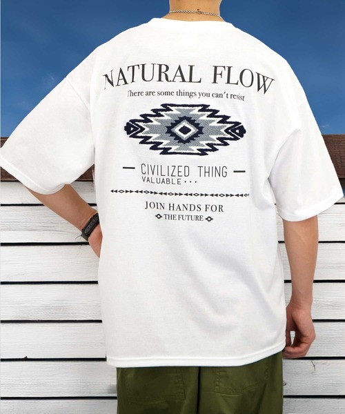 Burner（バーナー）の「【GROOVY STORE】サガラ刺繍オーバーサイズTシャツ　 UVカット＆COOL&DRY（Tシャツ/カットソー・メンズ・ホワイト/ライトグレー/スミクロ/モカ/ネイビー/ホワイト系その他2/ブラック/サックスブルー/ブラック系その他2/オフホワイト/ミント/ブラウン/グリーン/ライトブラック/ホワイト系その他3/ダークブルー/アイボリー/ブラック系その他/ライトグリーン系/レモンイエロー・M/L/LL）」の2枚目の写真