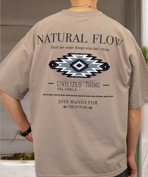 Burner（バーナー）の「【GROOVY STORE】サガラ刺繍オーバーサイズTシャツ　 UVカット＆COOL&DRY（Tシャツ/カットソー・メンズ・ホワイト/ライトグレー/スミクロ/モカ/ネイビー/ホワイト系その他2/ブラック/サックスブルー/ブラック系その他2/オフホワイト/ミント/ブラウン/グリーン/ライトブラック/ホワイト系その他3/ダークブルー/アイボリー/ブラック系その他/ライトグリーン系/レモンイエロー・M/L/LL）」の13枚目の写真