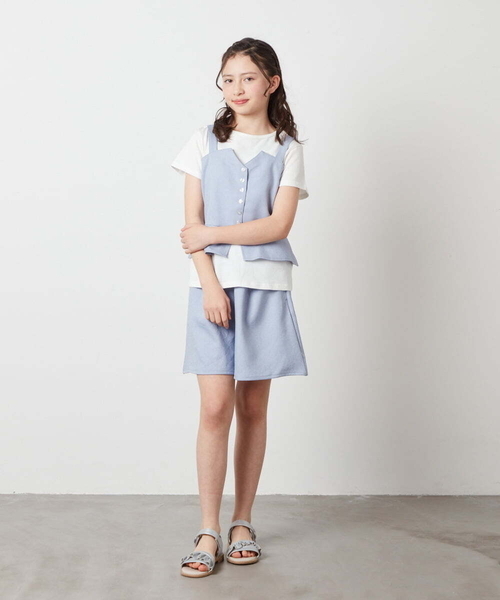 a.v.v（アーヴェヴェ）の「[17-24cm][履き心地のよいクッションインソール][マジックテープで簡単に履ける]フリルフラットサンダル（サンダル・キッズ・ダークインディゴブルー/シルバー・24/23/19/18/17/22/20/21）」の21枚目の写真