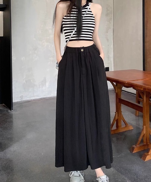 a lot of love（ア ロット オブ ラブ）の「ウエストタック ロングスカート（スカート・レディース・ブラック/オフホワイト/ピンク/ダークグレー・FREE）」の3枚目の写真