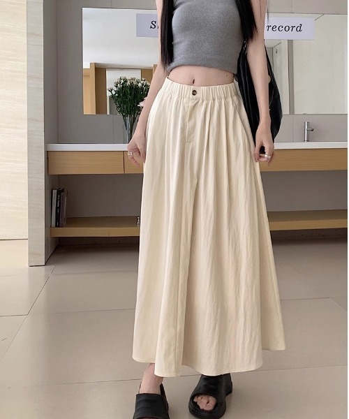 a lot of love（ア ロット オブ ラブ）の「ウエストタック ロングスカート（スカート・レディース・ブラック/オフホワイト/ピンク/ダークグレー・FREE）」の17枚目の写真