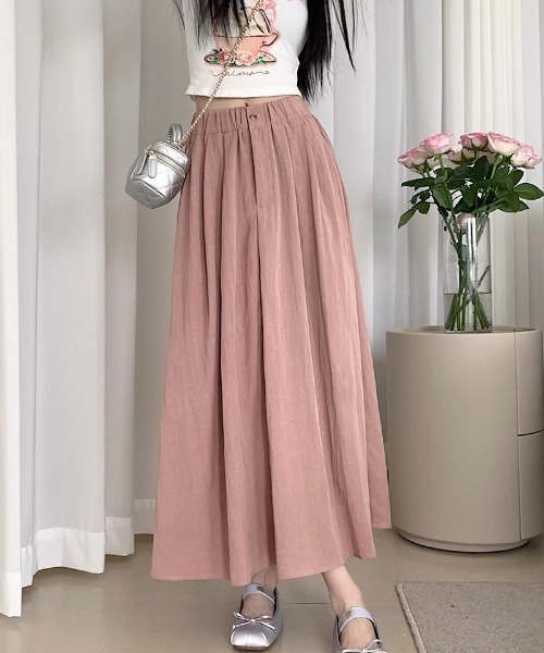 a lot of love（ア ロット オブ ラブ）の「ウエストタック ロングスカート（スカート・レディース・ブラック/オフホワイト/ピンク/ダークグレー・FREE）」の8枚目の写真