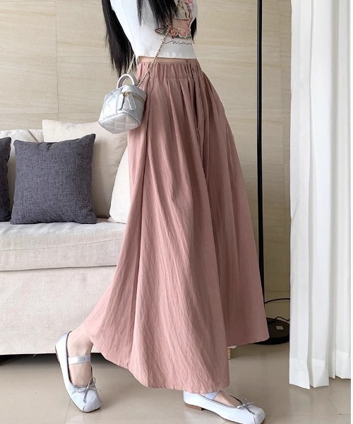 a lot of love（ア ロット オブ ラブ）の「ウエストタック ロングスカート（スカート・レディース・ブラック/オフホワイト/ピンク/ダークグレー・FREE）」の7枚目の写真