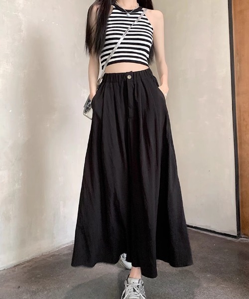 a lot of love（ア ロット オブ ラブ）の「ウエストタック ロングスカート（スカート・レディース・ブラック/オフホワイト/ピンク/ダークグレー・FREE）」の16枚目の写真