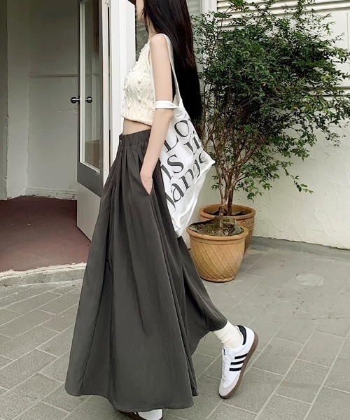 a lot of love（ア ロット オブ ラブ）の「ウエストタック ロングスカート（スカート・レディース・ブラック/オフホワイト/ピンク/ダークグレー・FREE）」の13枚目の写真