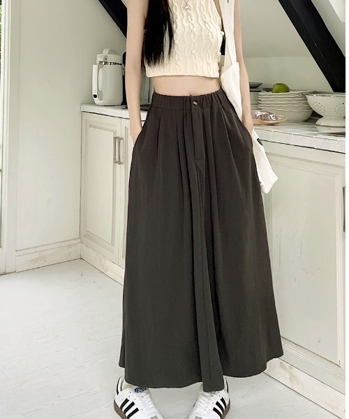 a lot of love（ア ロット オブ ラブ）の「ウエストタック ロングスカート（スカート・レディース・ブラック/オフホワイト/ピンク/ダークグレー・FREE）」の12枚目の写真