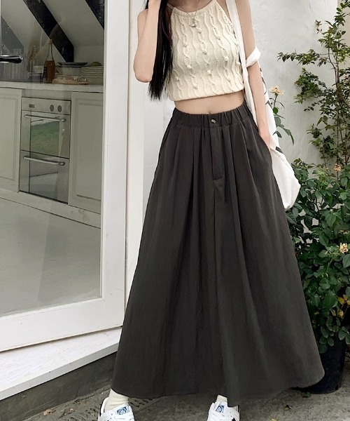 a lot of love（ア ロット オブ ラブ）の「ウエストタック ロングスカート（スカート・レディース・ブラック/オフホワイト/ピンク/ダークグレー・FREE）」の10枚目の写真