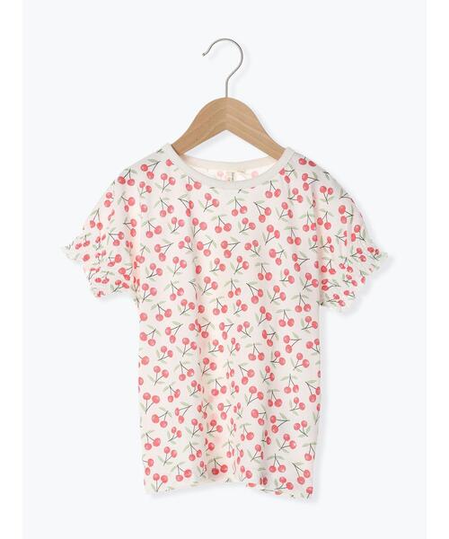 Samansa Mos2 Lagom（サマンサモスモスラーゴム）の「サクランボ総柄Tシャツ（Tシャツ/カットソー・キッズ・キナリ/ベージュ・100/110/95/120/130）」の3枚目の写真