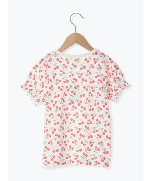 Samansa Mos2 Lagom（サマンサモスモスラーゴム）の「サクランボ総柄Tシャツ（Tシャツ/カットソー・キッズ・キナリ/ベージュ・100/110/95/120/130）」の4枚目の写真