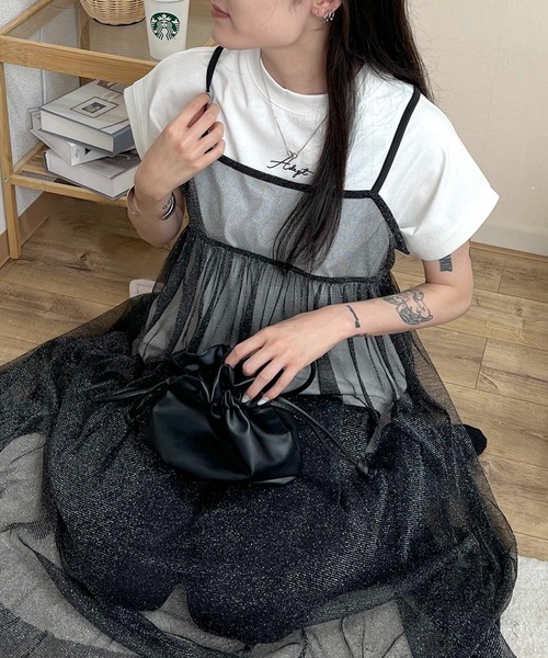 Salong hameu（サロン ハミュー）の「ラメチュール キャミワンピース  