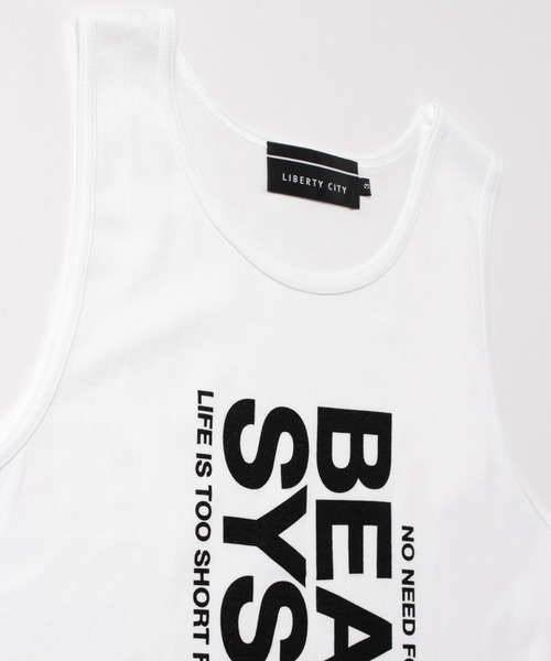 LIBERTY CITY（リバティシティ）の「【LIBERTY CITY/リバティーシティ】 [BEAT THE SYSTEM] ルーズ・タンクトップ（タンクトップ・メンズ・ホワイト/ブラック・2/3）」の6枚目の写真